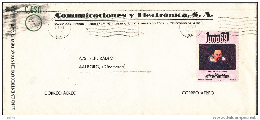 Mexico Cover Sent Air Mail To Denmark 24-4-1971 - Mexico