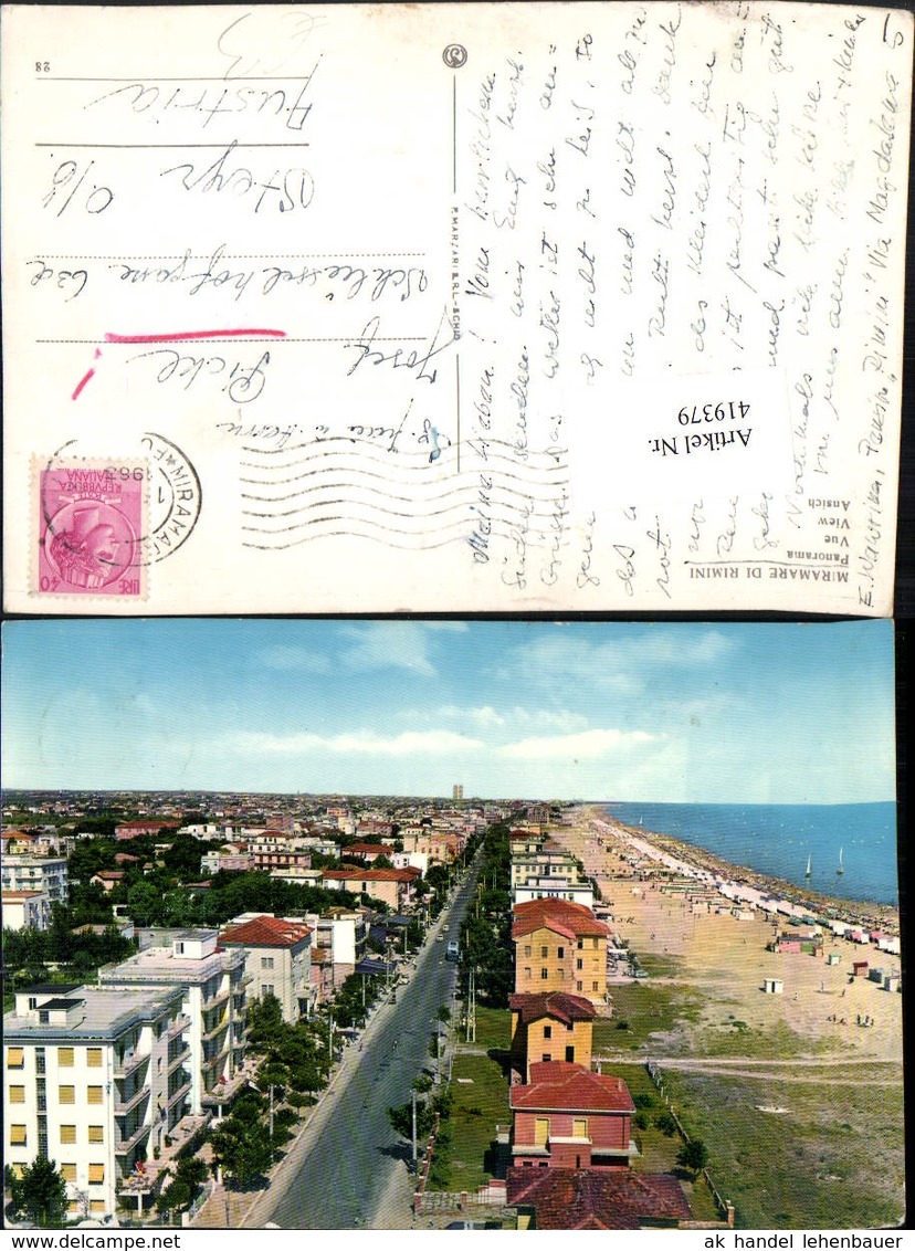 419379,Emilia-Romagna Rimini Miramare Di Rimini Panorama Teilansicht M. Strand - Rimini