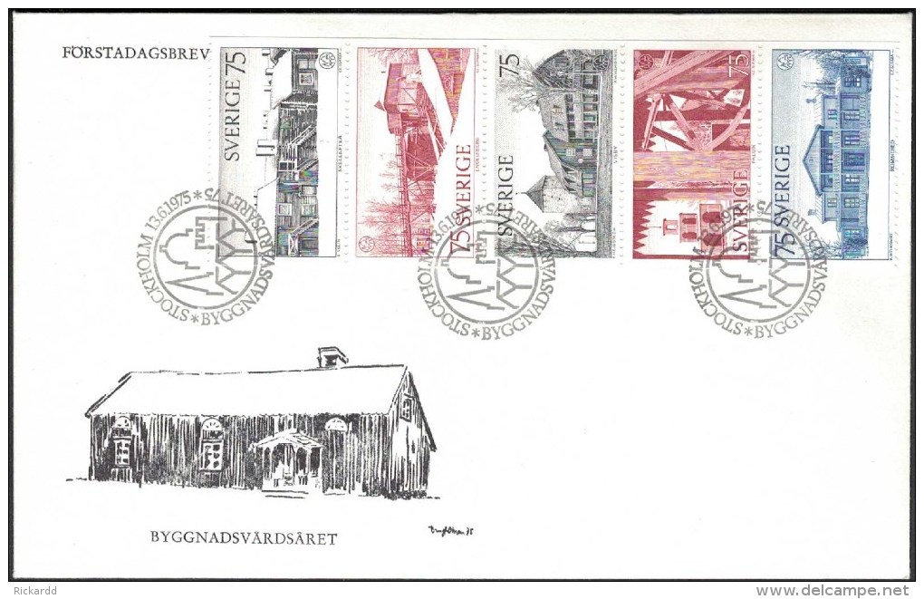 Sweden - FDC 13/6 1975 Byggnadsvårdsåret *ILLUSTRATED - Rarer* - FDC