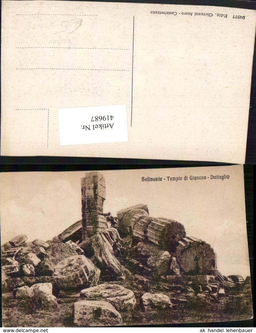 419687,Sicilia Trapani Selinunte Tempio Di Giunone Dettaglio Steine Arch&auml;ologie - Trapani