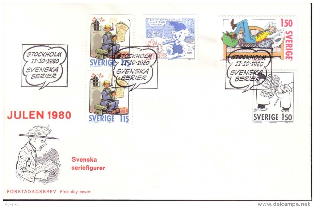 Sweden - FDC 11/10 1980 Svenska Serier *ILLUSTRATED* - FDC