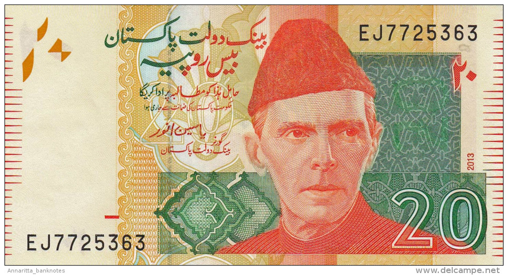 PAKISTAN 20 RUPEES 2013 P-55f UNC  [ PK233i ] - Pakistan