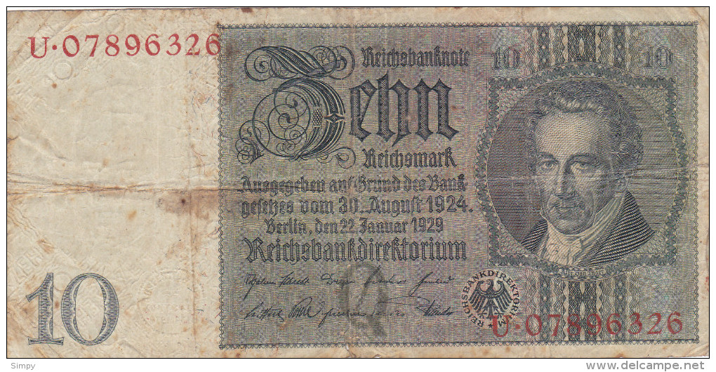 Germany 10 Reichsmark 1924 - 10 Mark