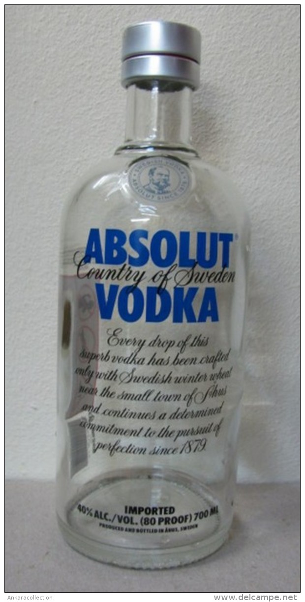 AC - ABSOLUT VODKA EMPTY GLASS BOTTLE # 2 SWEDISH VODKA FROM TURKEY - Verres