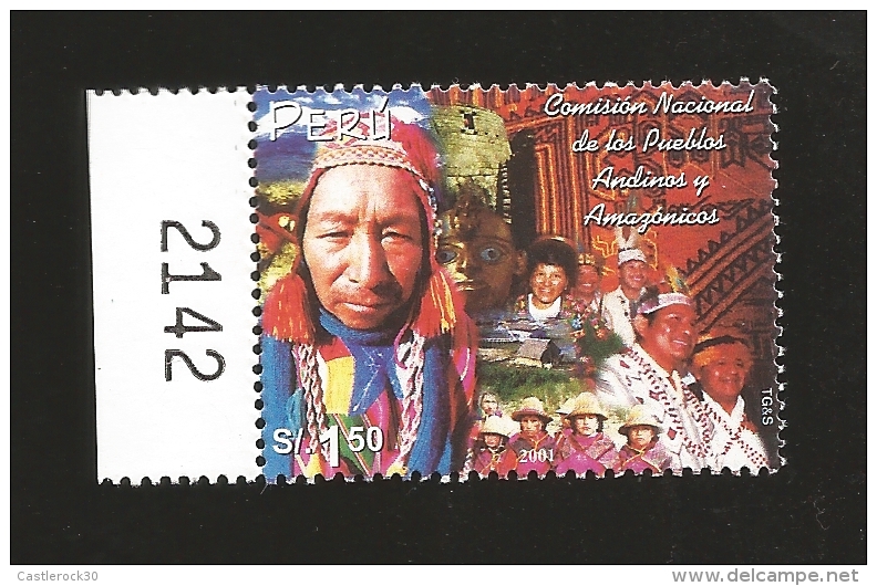 B)2002 PERU,  PEOPLE, TOWN,  CULTURE, NATL COMMISSION  ON AANDEAN AND AMAZONIAN PEOPLES,  SC 1351 A636, MNH - Peru