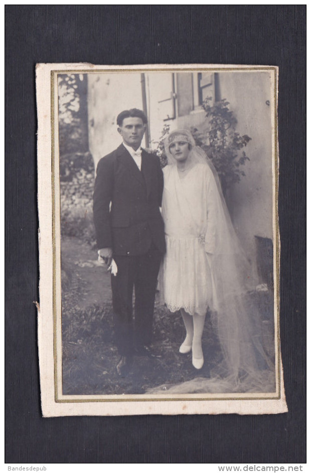 Photo Originale Par Emile Ackermann - Tronville En Barrois (Meuse) Couple De Jeunes Maries - Autres & Non Classés