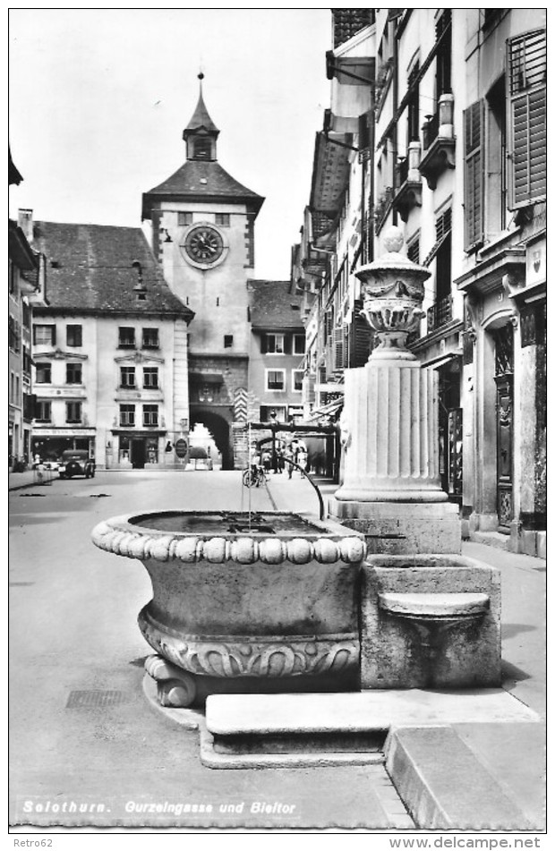 SOLOTHURN &#8594; Gurzelngasse Mit Bieltor Und Oldtimer, Ca.1950 - Autres & Non Classés