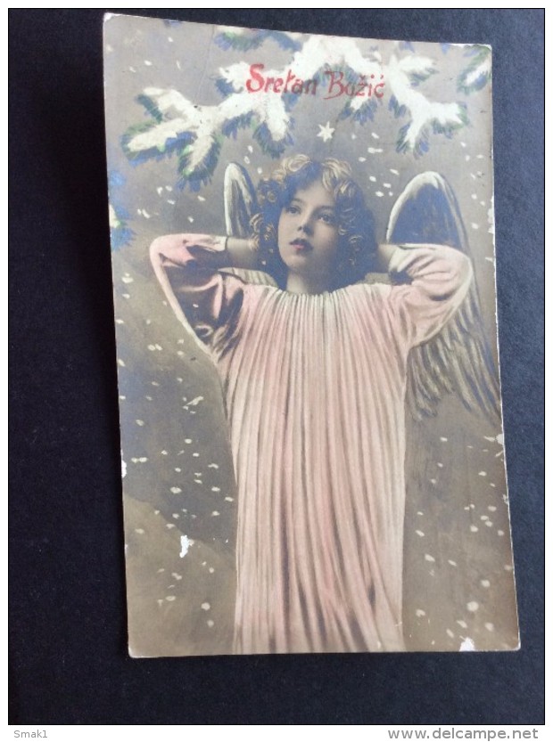 AK Feiern & Feste > Weihnachten KINDER MÄDCHEN  ANGEL ENGEL FOTOGRAFIE ANSICHTSKARTEN 1908 - Sonstige & Ohne Zuordnung