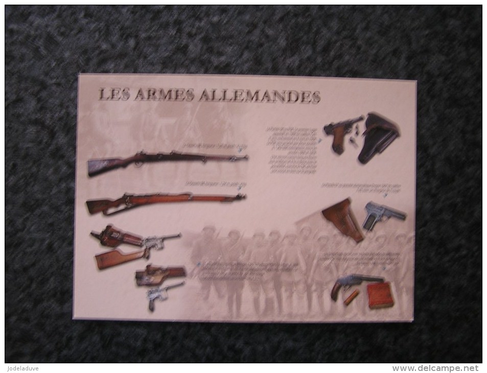 Carte Postale LES ARMES ALLEMANDES Arme Fusil Pistolet Guerre 14 18 Grand Format 21 X 15 - Militaria