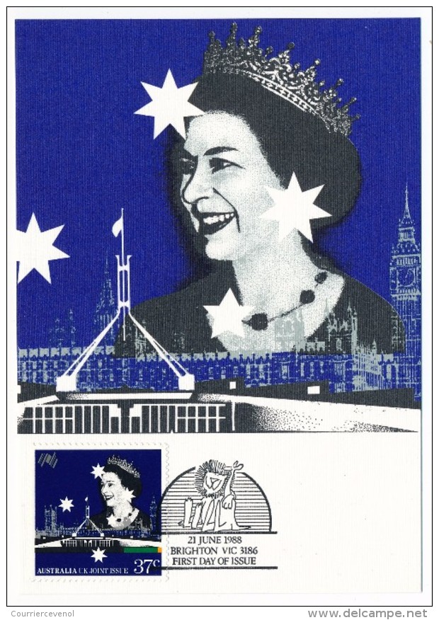 AUSTRALIE - 4 Cartes Maximum - Emission Commune Avec GB - "British Heritage" 21 Juin 1988 - Koniklijke Families