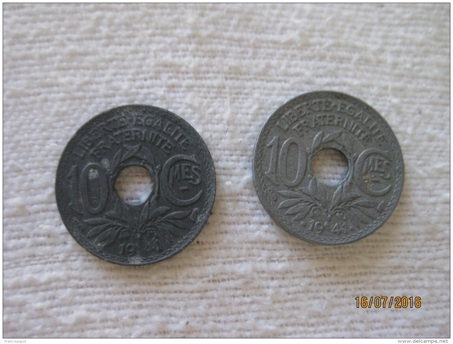 France 10 Centimes 1941 (sans + Avec Points) - 10 Centimes