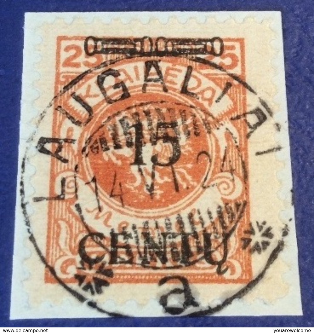 Memel Stempel LAUGALIAI 1924 Geprüft Dr. Petersen BPP Michel 170 AI (Memelgebiet Litauen Lithuania - Gebruikt