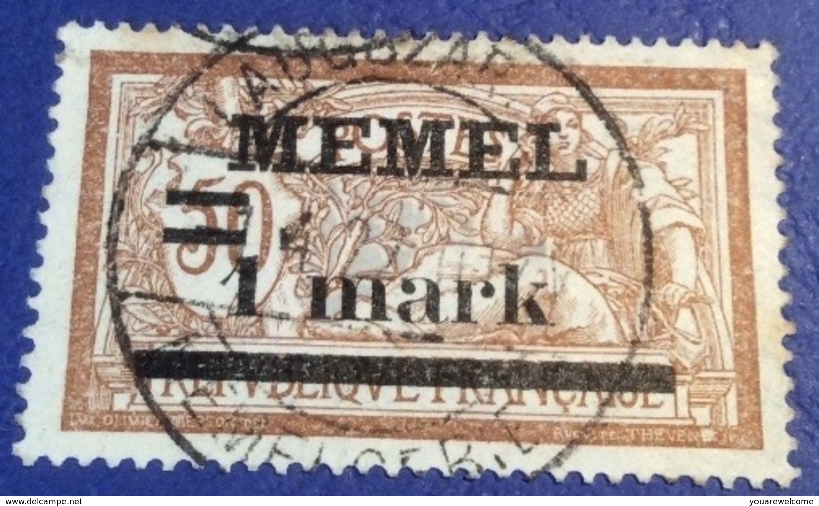 Memel Stempel LAUGSZARGEN 1922 Geprüft Dr. Petersen BPP Michel 26 Merson (Memelgebiet Lithuania - Used Stamps