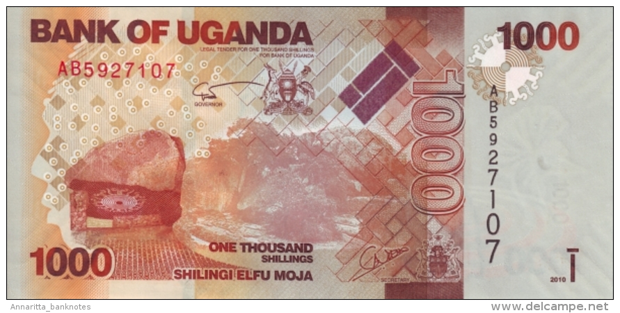 Uganda (BOU) 1000 Shillings 2010 UNC Cat No. P-49a / UG154a - Uganda