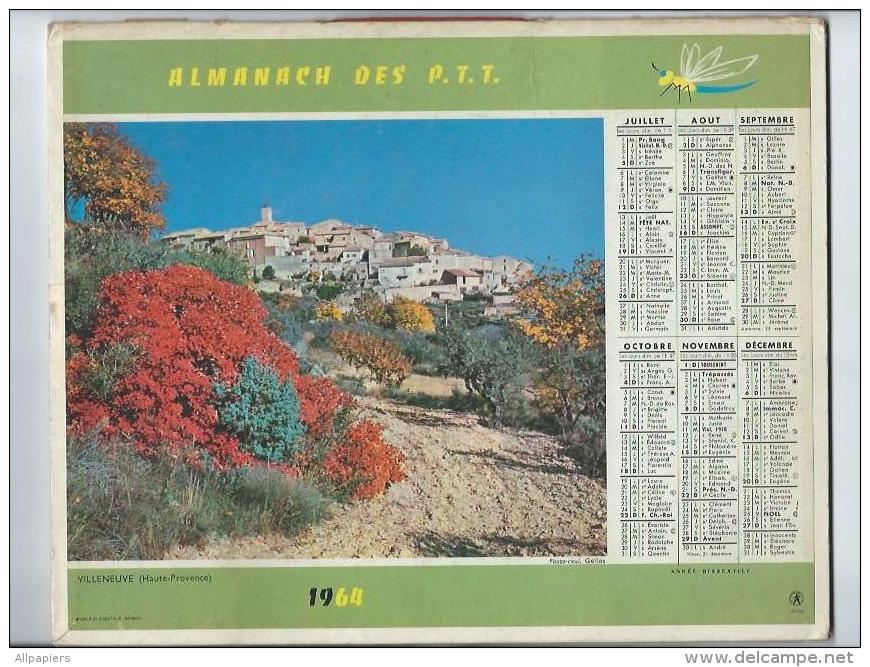 Calendrier Almanach Des P.T.T De 1964 Photo Vallée De Lesponne Et Villeneuve - Complet - Grand Format : 1961-70