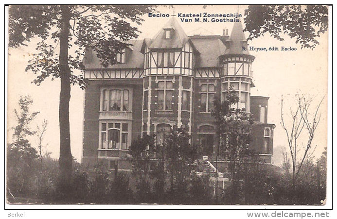 EECLOO EEKLO Kasteel ZONNESCHIJN Van M.N. GOETHALS 1909 Stempel - Zegel Weg R 6/039 - Eeklo