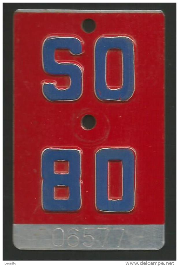 Velonummer Solothurn SO 80 - Number Plates