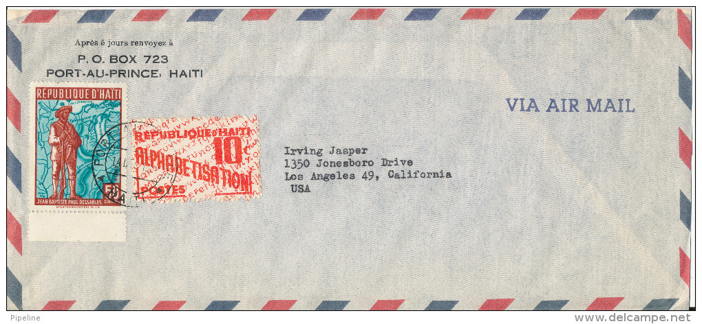 Haiti Air Mail Cover Sent To USA 1959 MAP On The Stamp - Haïti