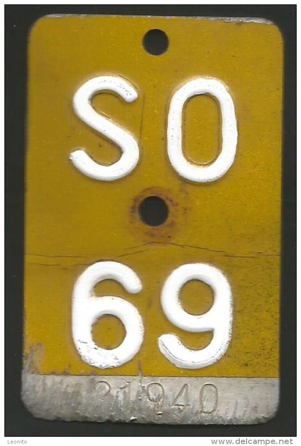 Velonummer Mofanummer Solothurn SO 69 - Number Plates