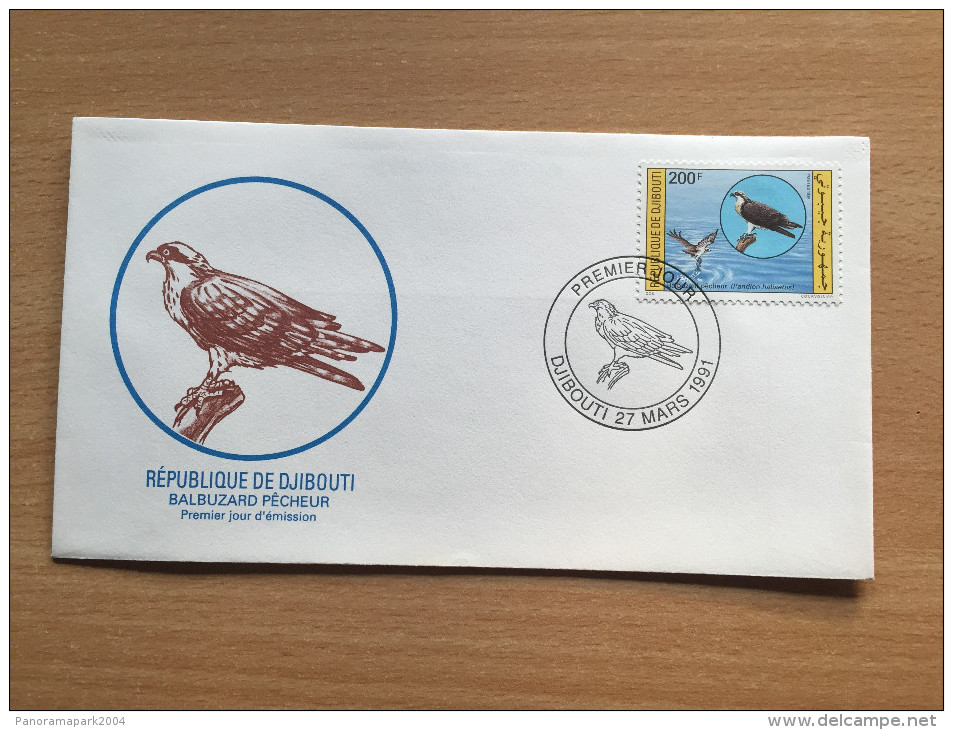 Djibouti Dschibuti 1991 FDC Bird Of Prey Rapace Oiseaux Vogel Adler Balbuzard Pêcheur Mi. 553 - Dschibuti (1977-...)