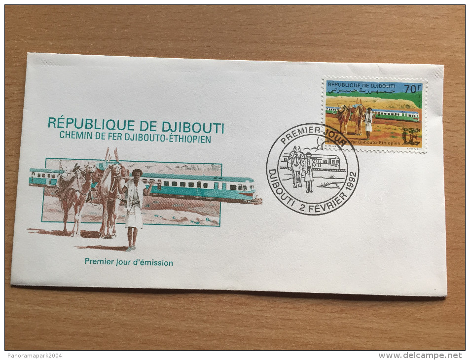 Djibouti Dschibuti 1992 FDC Chemin De Fer Addid-Abeba Ethiopie Train Eisenbahn Zug Railways Mi. 565 - Dschibuti (1977-...)