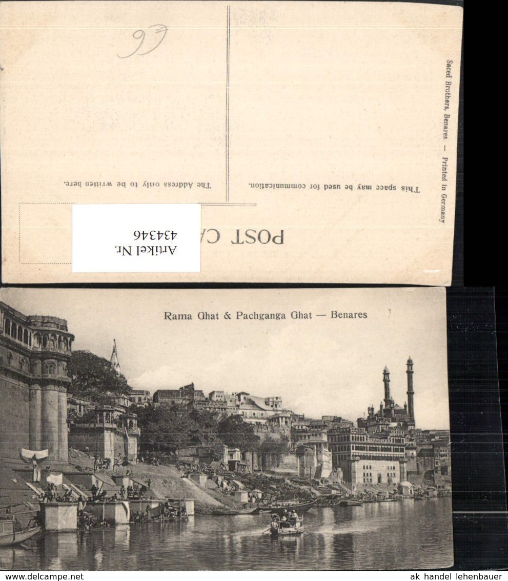 434346,India Benares Varanasi Rama Ghat And Pachganga Ghat Teilansicht - India