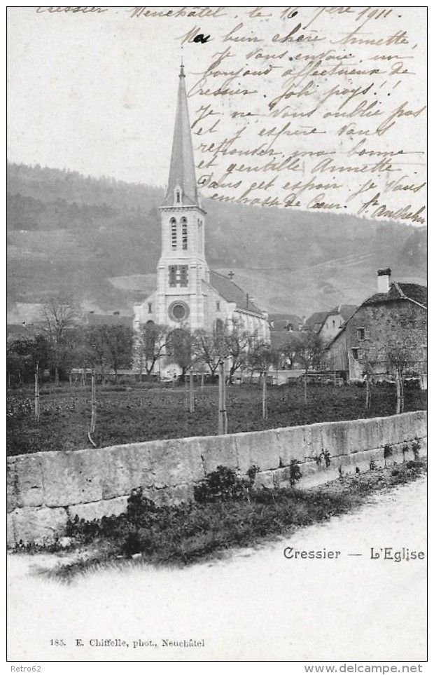 CRESSIER &#8594; Dorfpartie Um Die Kirche 1911 - Cressier