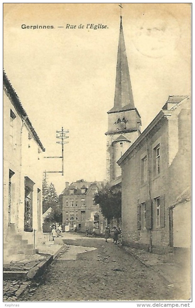 GERPINNES : Rue De L'Eglise - RARE CPA - Edit. Guilmin-Lemal, Gerpinnes - Cachet De La Poste 1921 - Gerpinnes