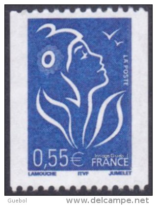 France N° 3807 **  Marianne De Lamouche La Roulette Du 0.55 Euros - Bleu - Unused Stamps