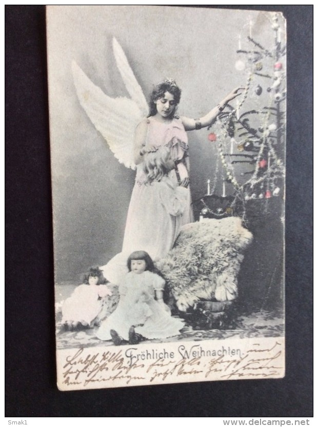 AK  Feiern & Feste > Weihnachten Schutzengel , Kinder Mit Spielzeug Mit Baum Weihnachten ANSICHTSKARTE 1902 - Sonstige & Ohne Zuordnung