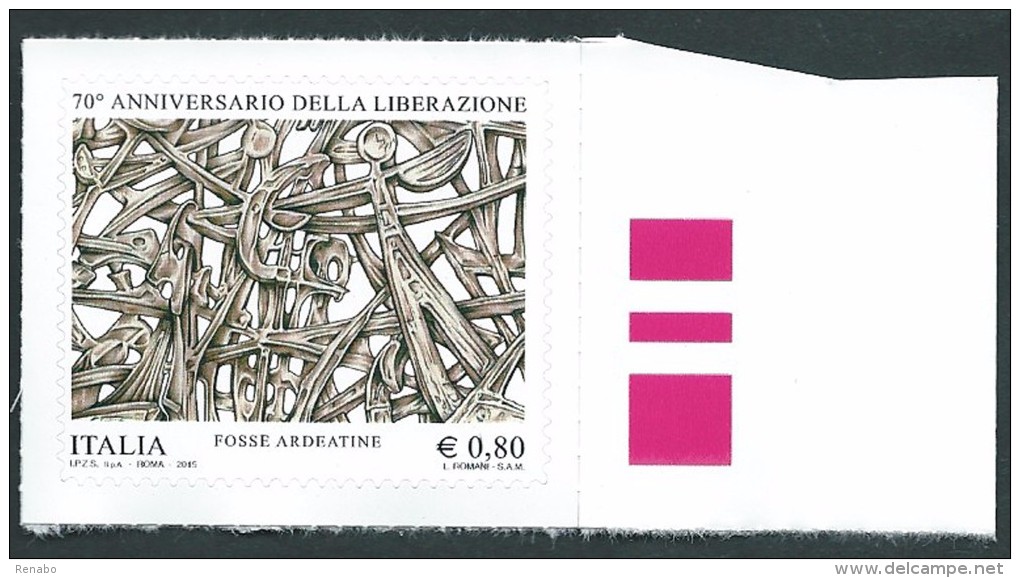 Italia 2015; Anniversario Della Liberazione: Francobollo Di Bordo Destro. - 2011-20:  Nuovi