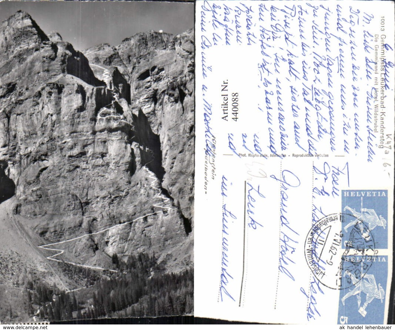 440088,Gemmipass Leukerbad Kandersteg Gemmiwand Bergkulisse Kt Wallis - Steg