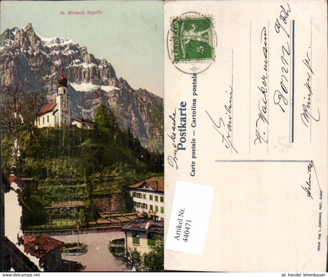 440471,St. Michaels Kapelle Bergkulisse Kt Glarus - Sonstige & Ohne Zuordnung