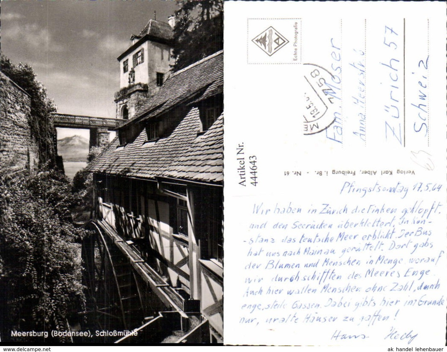 444643,Foto Ak Wasserm&uuml;hle Meersburg Bodensee Schlo&szlig;m&uuml;hle - Wassermühlen