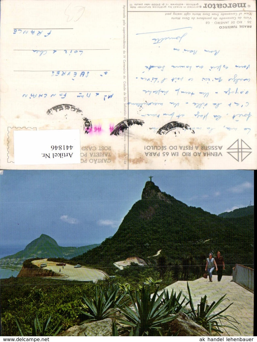 441846,Brazil Rio De Janeiro View Of Corcovado From Dona Marta Sight Seeing Post - Sonstige & Ohne Zuordnung