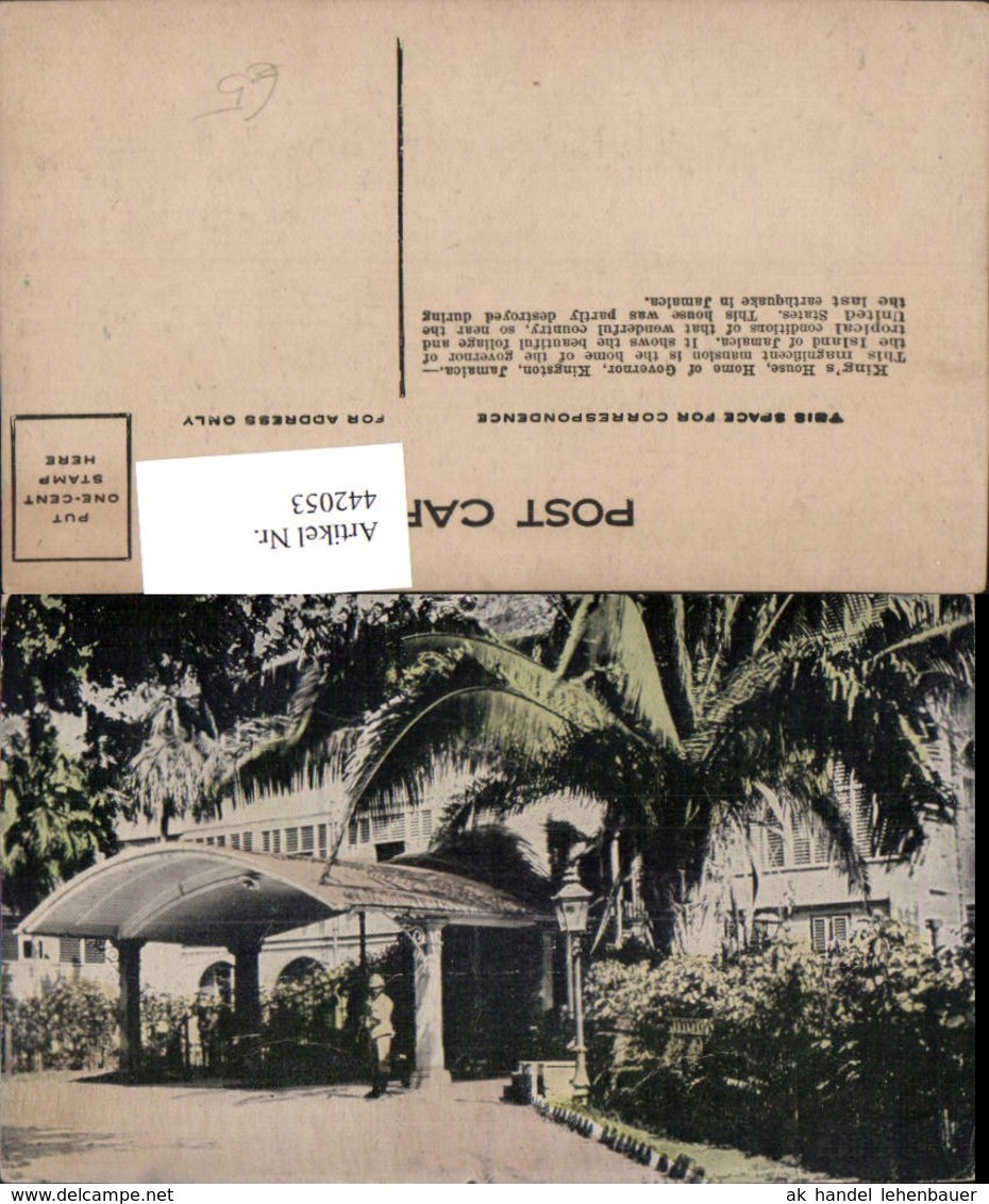 442053,Jamaica Jamaika Kingston Home Of Governor Kings House - Sonstige & Ohne Zuordnung