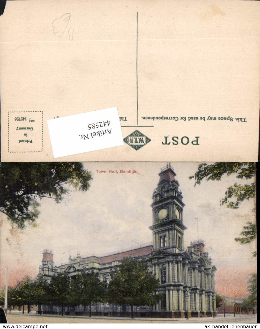 442585,Australia Bendigo Town Hall Rathaus Geb&auml;ude - Sonstige & Ohne Zuordnung