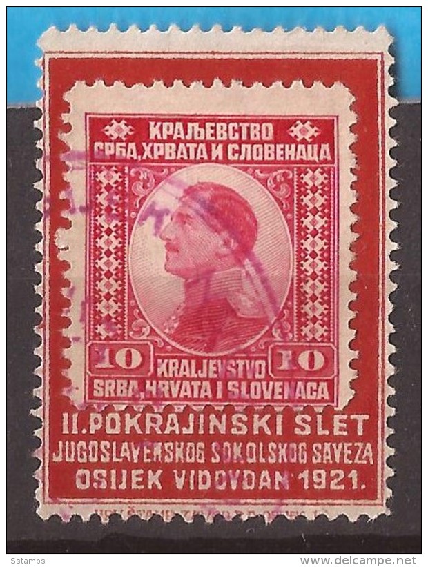 1921 SCOUTS KOENIGREICH JUGOSLAVIJA JUGOSLAWIEN RRR FALCONS-SCOUTS SPECIAL CANCELLED OSIJEK VIDOVDAN TEXST LATINICA RRR - Gebraucht