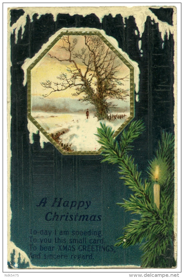 A HAPPY CHRISTMAS (WINTER SCENE - EMBOSSED) - Other & Unclassified