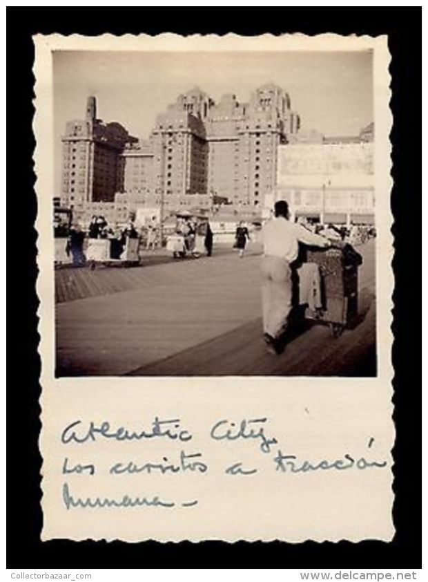 ATLANTIC CITY FAMILIAR TRIP IN 1948 ( 5 PHOTOGRAPHS) PHOTO ANIMATED PEOPLE