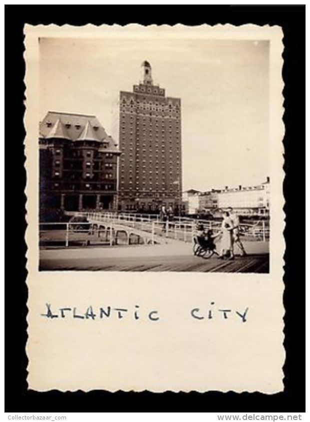 ATLANTIC CITY FAMILIAR TRIP IN 1948 ( 5 PHOTOGRAPHS) PHOTO ANIMATED PEOPLE