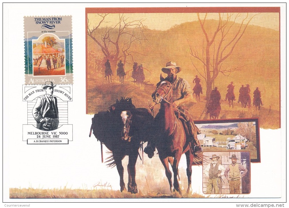 AUSTRALIE - 5 Cartes Maximum - (Littérature) L'Homme De La Rivière D'Argent - Banjo Paterson - Non Classificati