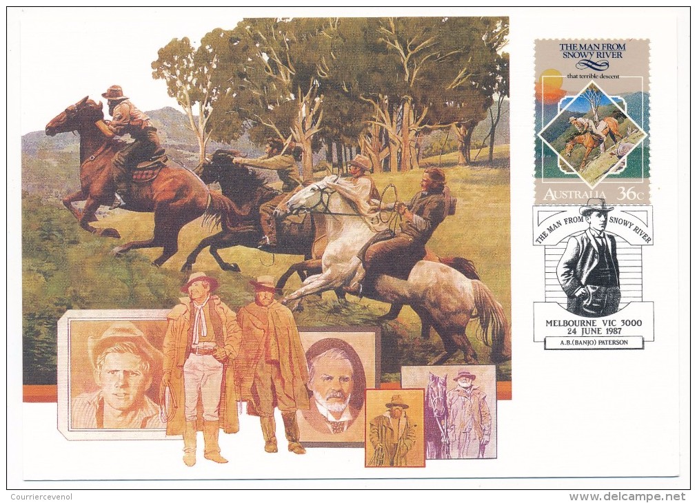 AUSTRALIE - 5 Cartes Maximum - (Littérature) L'Homme De La Rivière D'Argent - Banjo Paterson - Non Classificati