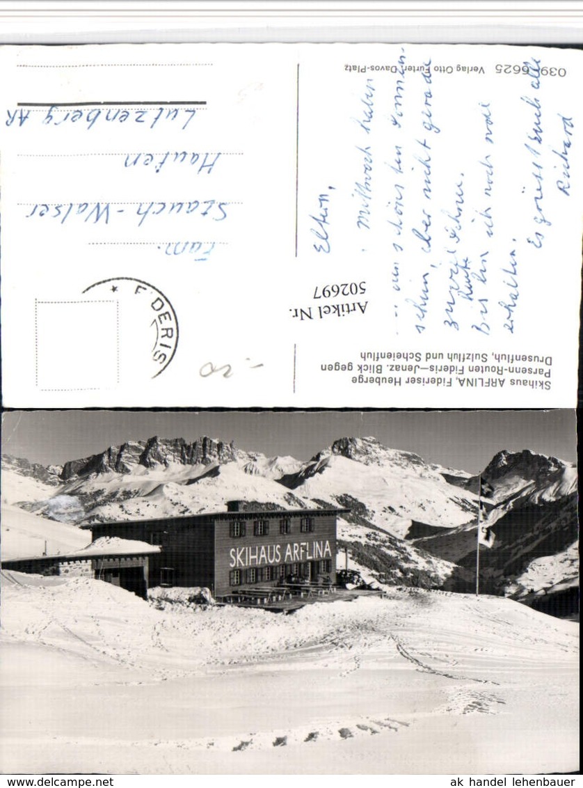 502697,Fideris Skihaus Arflina M. Fideriser Heuberge Bergkulisse Kt Graub&uuml;nden - Fideris