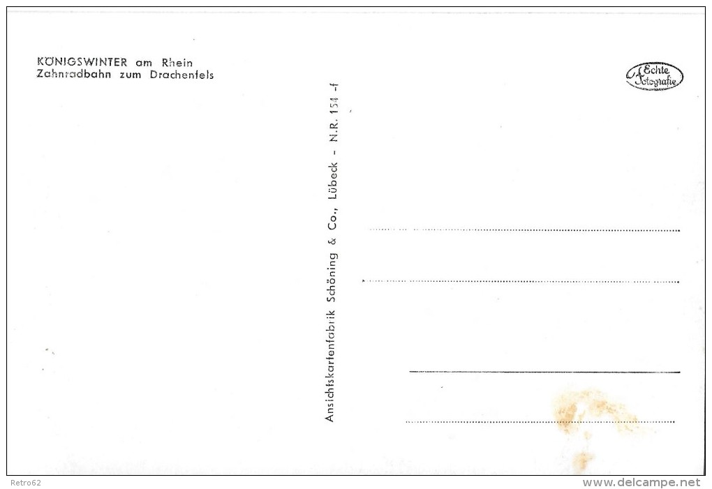 KÖNIGSWINTER &#8594; Zahnradbahn Zum Drachenfels, Ca.1960 - Koenigswinter