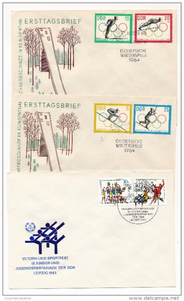 Allemagne DDR - 21 enveloppes diverses thème Sports, Jeux Olympiques, etc ...