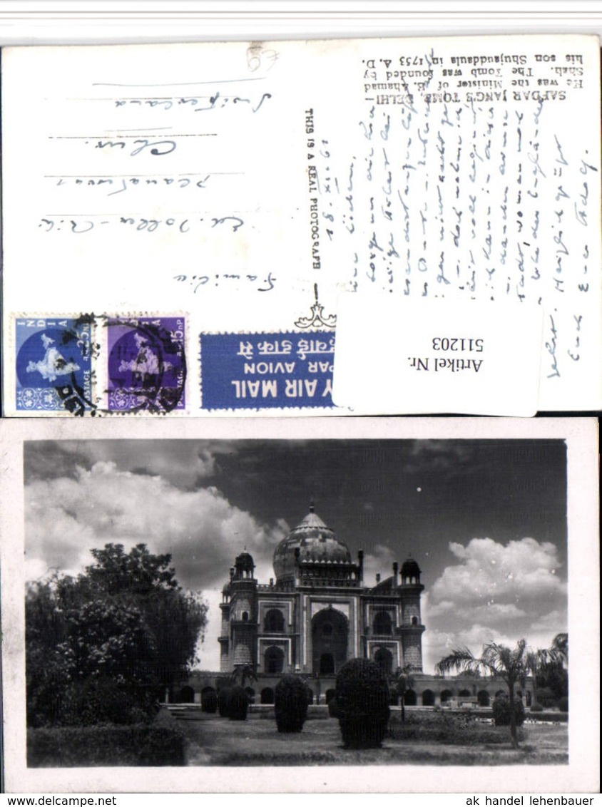 511203,India Delhi Safdar Jangs Tomb Mausoleum Grabmal - Indien