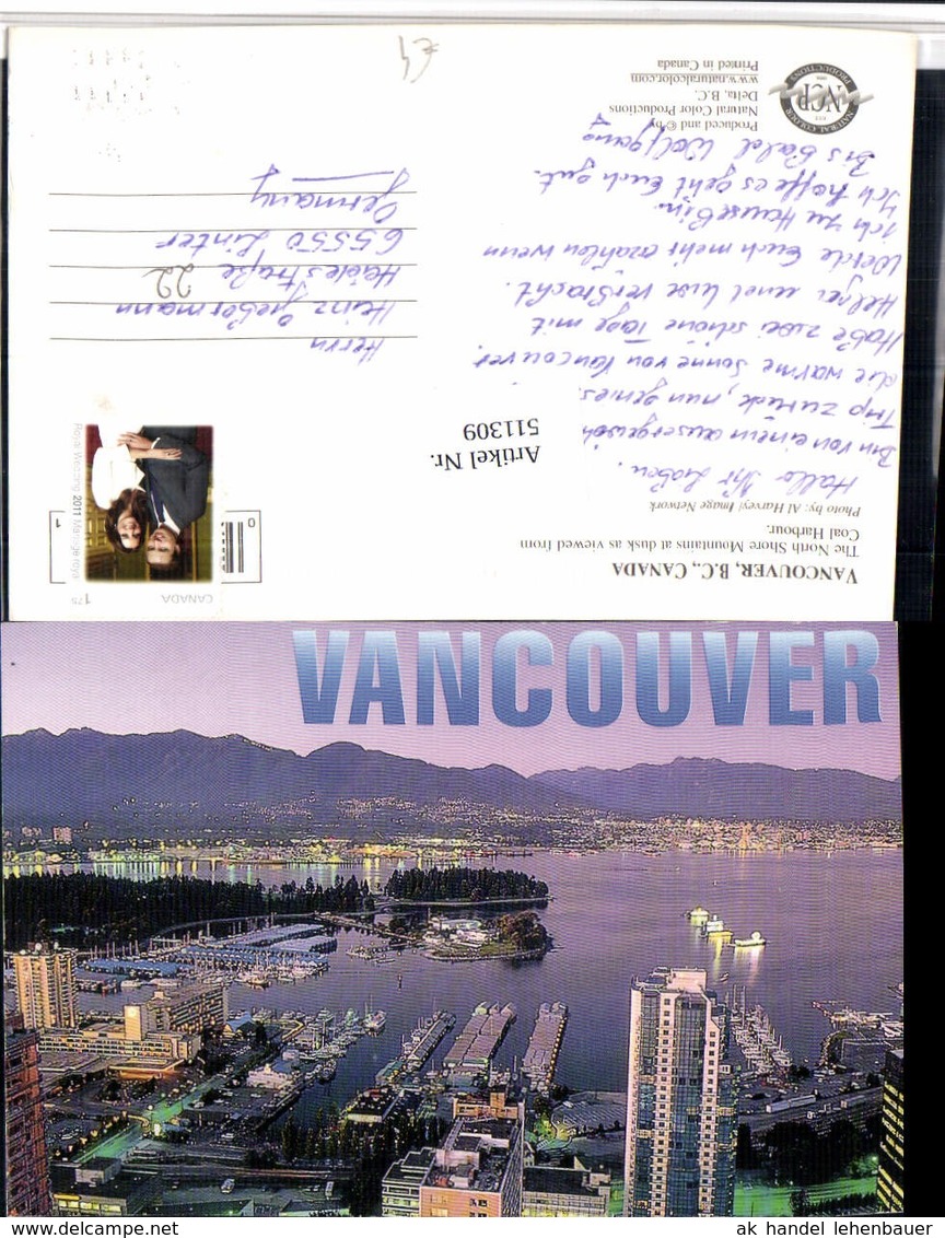 511309,British Columbia Vancouver Coal Harbour Hafen North Shore Mountains - Sonstige & Ohne Zuordnung