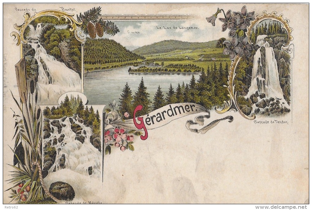 GÈRARDMER &#8594; Schöne Litho-Karte Anno 1900 - Gerardmer