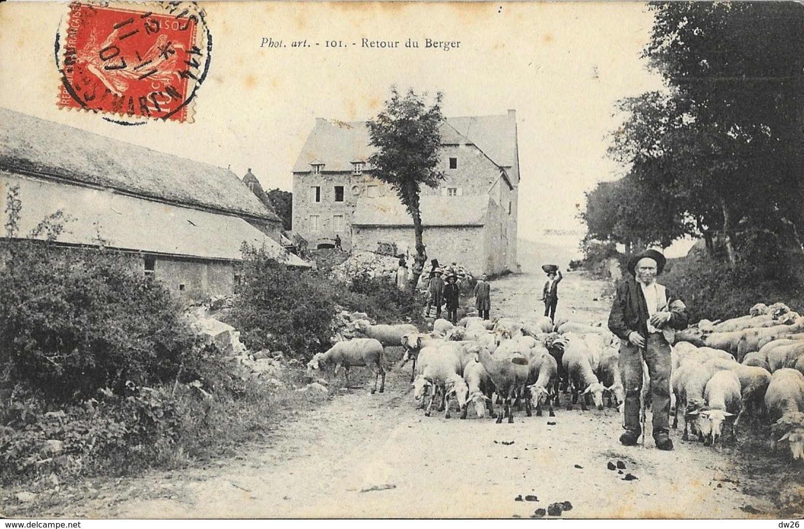 Retour Du Berger Avec Son Troupeau De Moutons - Phot. Art. N°101 - Crías